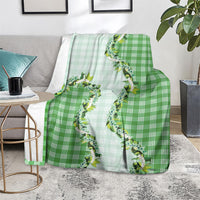 Green Hawaii Palaka Blanket Maile Pikake Honohono Orchid Lei LT05 - Polynesian Pride
