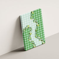 Green Hawaii Palaka Canvas Wall Art Maile Pikake Honohono Orchid Lei