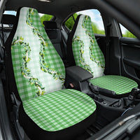 Green Hawaii Palaka Car Seat Cover Maile Pikake Honohono Orchid Lei