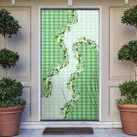 Green Hawaii Palaka Door Cover Maile Pikake Honohono Orchid Lei LT05 Green - Polynesian Pride