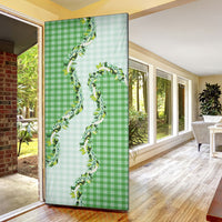 Green Hawaii Palaka Door Cover Maile Pikake Honohono Orchid Lei LT05 - Polynesian Pride