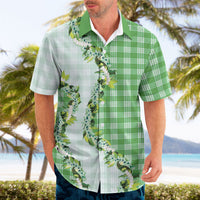 Green Hawaii Palaka Hawaiian Shirt Maile Pikake Honohono Orchid Lei LT05 - Polynesian Pride