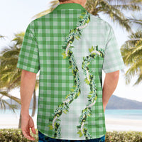 Green Hawaii Palaka Hawaiian Shirt Maile Pikake Honohono Orchid Lei LT05 - Polynesian Pride