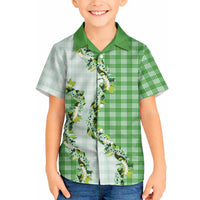 Green Hawaii Palaka Hawaiian Shirt Maile Pikake Honohono Orchid Lei LT05 - Polynesian Pride