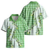 Green Hawaii Palaka Kid Hawaiian Shirt Maile Pikake Honohono Orchid Lei LT05 - Polynesian Pride