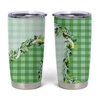 Green Hawaii Palaka Tumbler Cup Maile Pikake Honohono Orchid Lei LT05 Green - Polynesian Pride