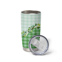 Green Hawaii Palaka Tumbler Cup Maile Pikake Honohono Orchid Lei LT05 - Polynesian Pride