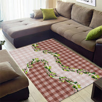 Mocha Hawaii Palaka Area Rug Maile Pikake Honohono Orchid Lei