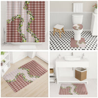 Mocha Hawaii Palaka Bathroom Set Maile Pikake Honohono Orchid Lei