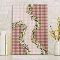 Mocha Hawaii Palaka Canvas Wall Art Maile Pikake Honohono Orchid Lei