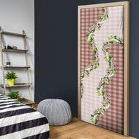 Mocha Hawaii Palaka Door Cover Maile Pikake Honohono Orchid Lei
