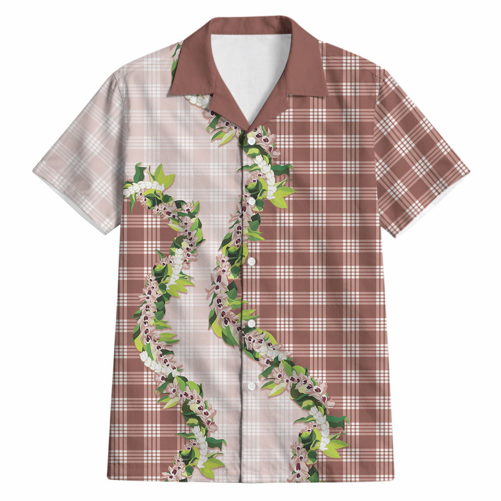 Mocha Hawaii Palaka Hawaiian Shirt Maile Pikake Honohono Orchid Lei LT05 Mocha - Polynesian Pride