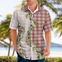 Mocha Hawaii Palaka Hawaiian Shirt Maile Pikake Honohono Orchid Lei LT05 - Polynesian Pride