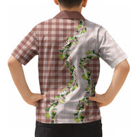 Mocha Hawaii Palaka Hawaiian Shirt Maile Pikake Honohono Orchid Lei LT05 - Polynesian Pride