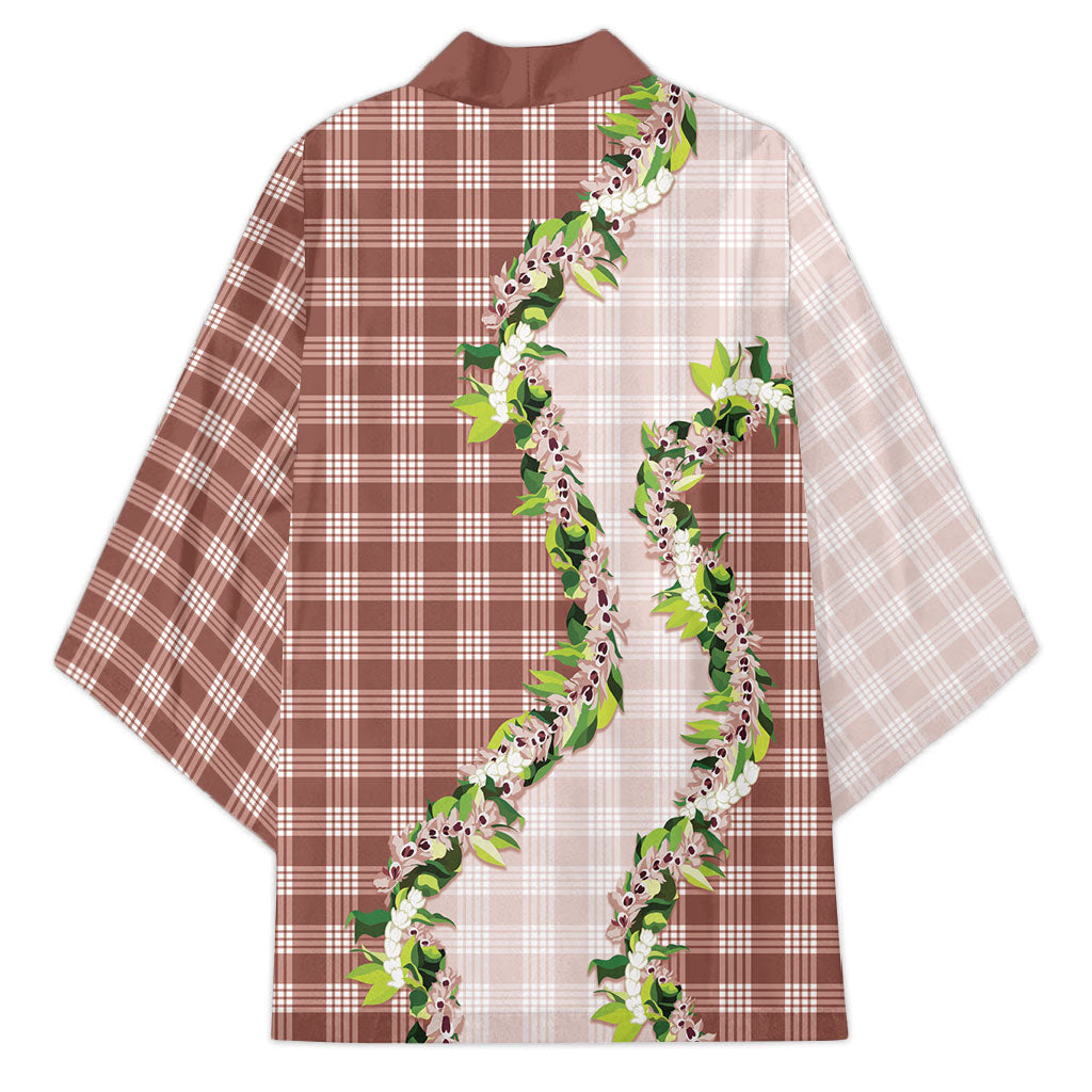 Mocha Hawaii Palaka Kimono Maile Pikake Honohono Orchid Lei