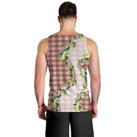 Mocha Hawaii Palaka Men Tank Top Maile Pikake Honohono Orchid Lei LT05 - Polynesian Pride