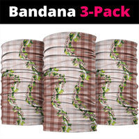Mocha Hawaii Palaka Neck Gaiter Maile Pikake Honohono Orchid Lei