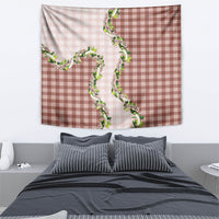 Mocha Hawaii Palaka Tapestry Maile Pikake Honohono Orchid Lei