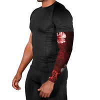 Hawaii Hibiscus With Oxblood Polynesian Pattern Arm Sleeves - Polynesian Pride