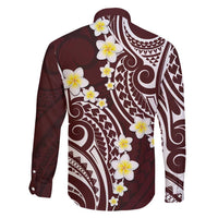Plumeria With Oxblood Polynesian Tattoo Pattern Family Matching Mermaid Dress and Hawaiian Shirt