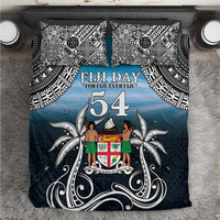 Happy 54th Fiji Day Bedding Set Forever Fiji With Tapa Tribal Pattern LT05 Blue - Polynesian Pride