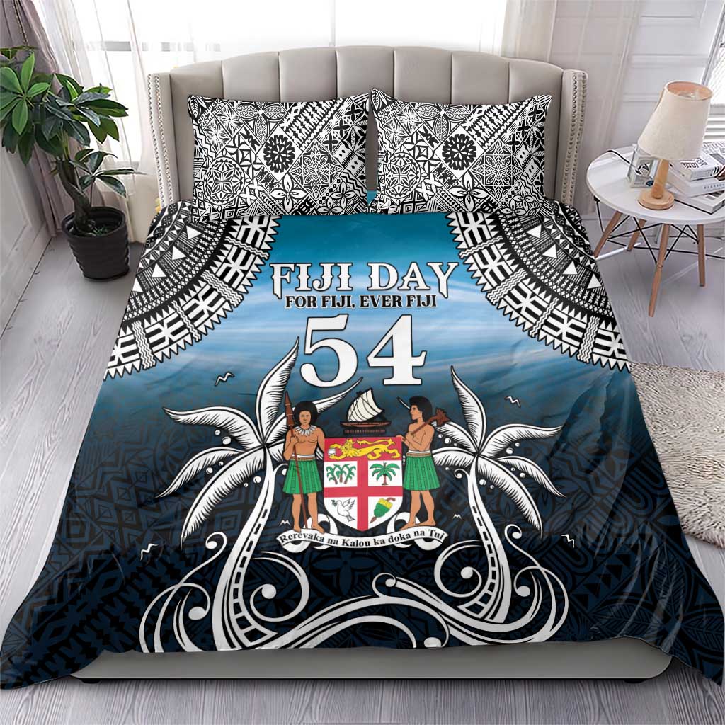 Happy 54th Fiji Day Bedding Set Forever Fiji With Tapa Tribal Pattern LT05 - Polynesian Pride