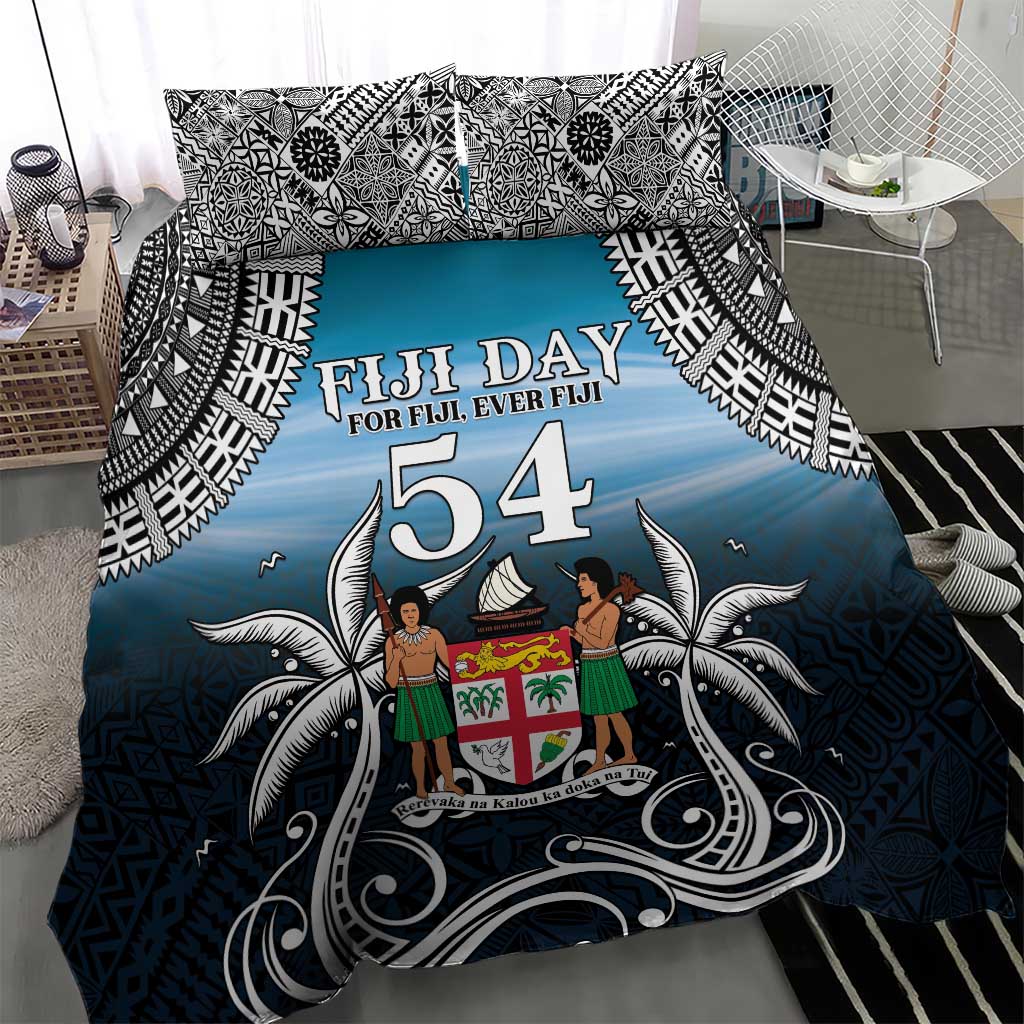 Happy 54th Fiji Day Bedding Set Forever Fiji With Tapa Tribal Pattern LT05 - Polynesian Pride