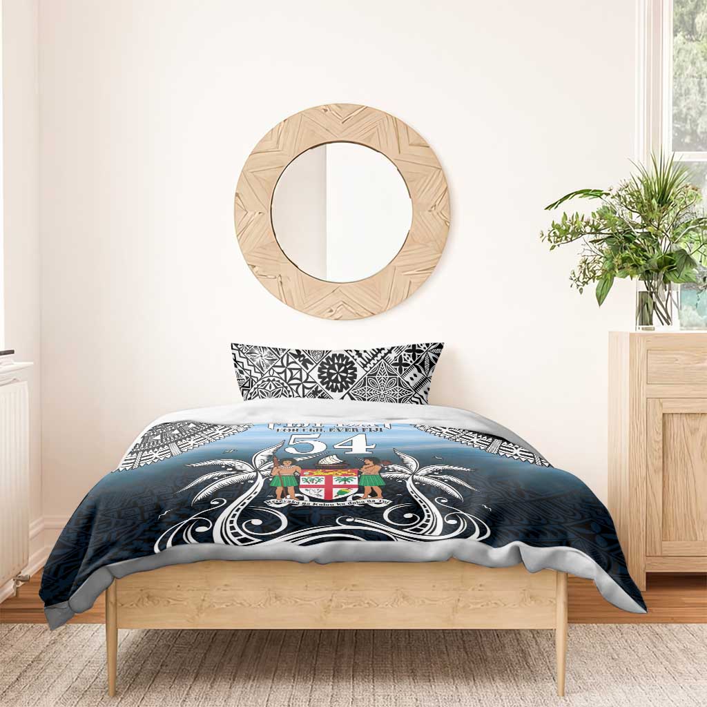 Happy 54th Fiji Day Bedding Set Forever Fiji With Tapa Tribal Pattern LT05 - Polynesian Pride
