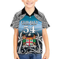 Personalised Happy 50th Fiji Day Family Matching Long Sleeve Bodycon Dress and Hawaiian Shirt Forever Fiji With Tapa Tribal Pattern