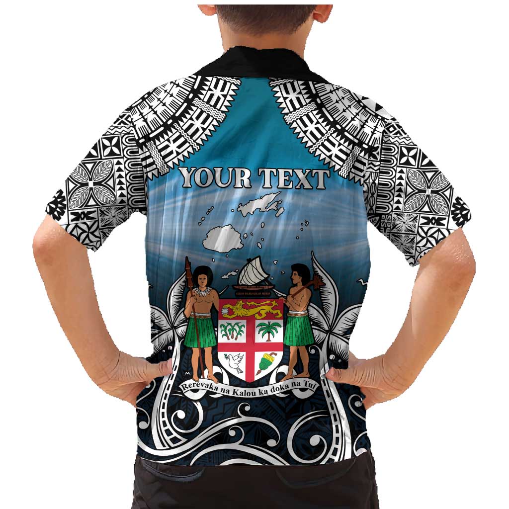 Personalised Happy 50th Fiji Day Family Matching Mermaid Dress and Hawaiian Shirt Forever Fiji With Tapa Tribal Pattern