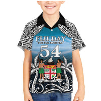 Personalised Happy 50th Fiji Day Family Matching Mermaid Dress and Hawaiian Shirt Forever Fiji With Tapa Tribal Pattern