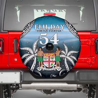Happy 54th Fiji Day Spare Tire Cover Forever Fiji With Tapa Tribal Pattern LT05 - Polynesian Pride