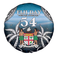Happy 54th Fiji Day Spare Tire Cover Forever Fiji With Tapa Tribal Pattern LT05 - Polynesian Pride