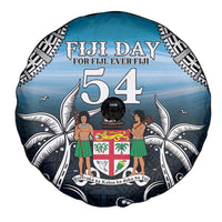 Happy 54th Fiji Day Spare Tire Cover Forever Fiji With Tapa Tribal Pattern LT05 - Polynesian Pride