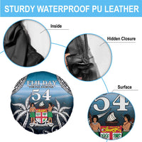 Happy 54th Fiji Day Spare Tire Cover Forever Fiji With Tapa Tribal Pattern LT05 - Polynesian Pride