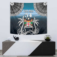 Happy 54th Fiji Day Tapestry Forever Fiji With Tapa Tribal Pattern LT05 - Polynesian Pride