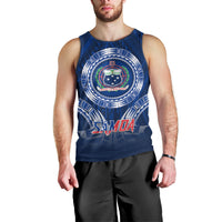 Samoa Rugby Men Tank Top World Cup 2023 Coat Of Arms With Polynesian Pattern LT05 - Polynesian Pride