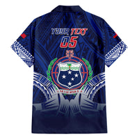 Custom Samoa Rugby Family Matching Tank Maxi Dress and Hawaiian Shirt World Cup 2023 Coat Of Arms With Polynesian Pattern LT05 - Polynesian Pride