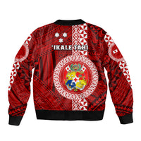 Tonga Rugby Sleeve Zip Bomber Jacket World Cup 2023 Coat Of Arms Ngatu Pattern LT05 - Polynesian Pride