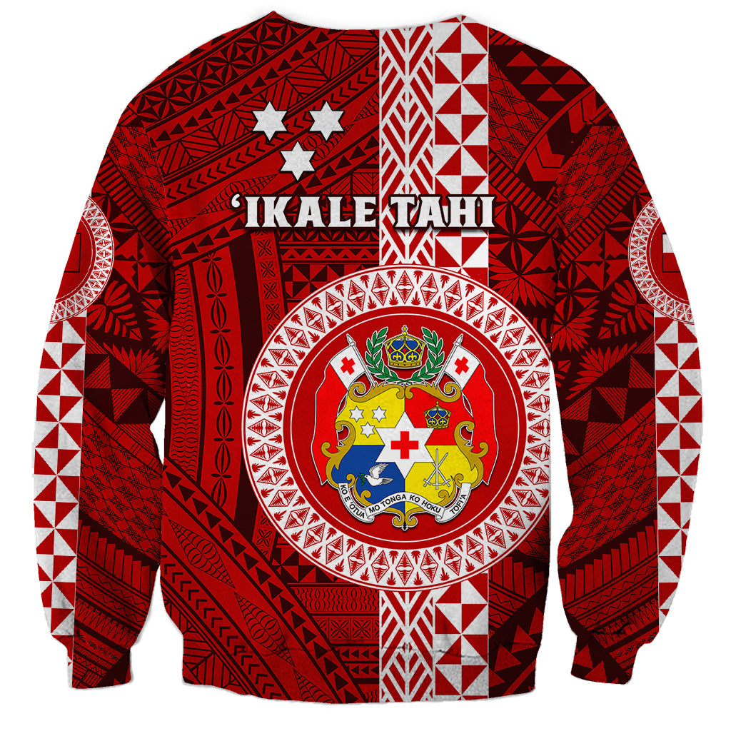 Tonga Rugby Sweatshirt World Cup 2023 Coat Of Arms Ngatu Pattern LT05 - Polynesian Pride