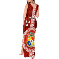 Tonga Rugby Tank Maxi Dress World Cup 2023 Coat Of Arms Ngatu Pattern LT05 - Polynesian Pride