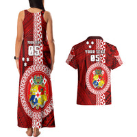 Custom Tonga Rugby Couples Matching Tank Maxi Dress and Hawaiian Shirt World Cup 2023 Coat Of Arms Ngatu Pattern LT05 - Polynesian Pride