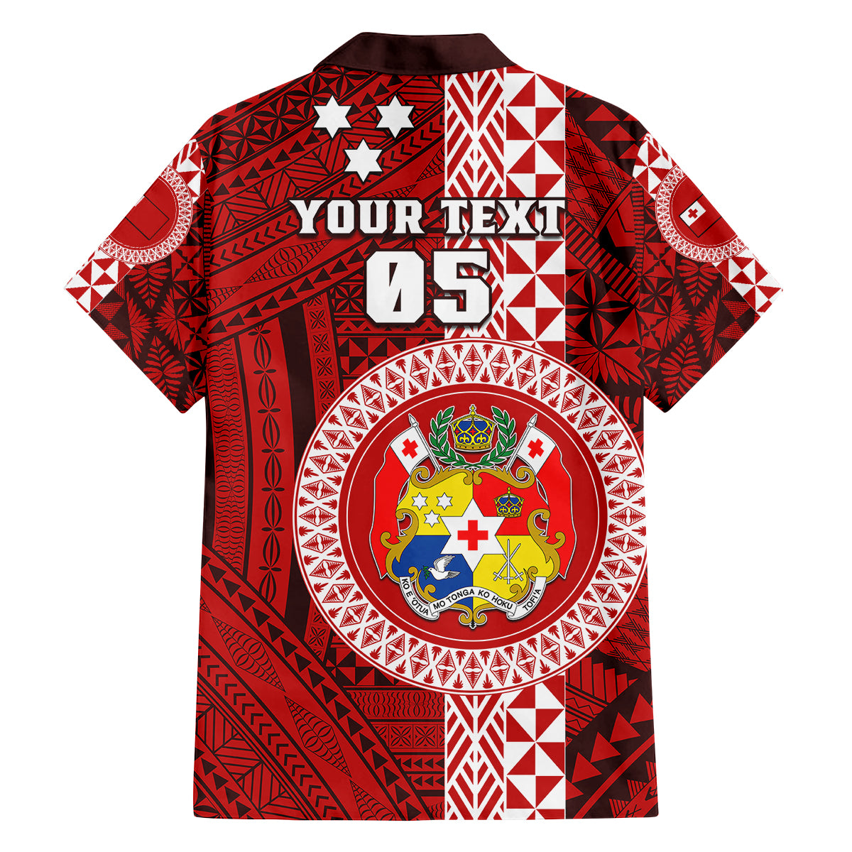 Custom Tonga Rugby Family Matching Off Shoulder Long Sleeve Dress and Hawaiian Shirt World Cup 2023 Coat Of Arms Ngatu Pattern LT05 - Polynesian Pride