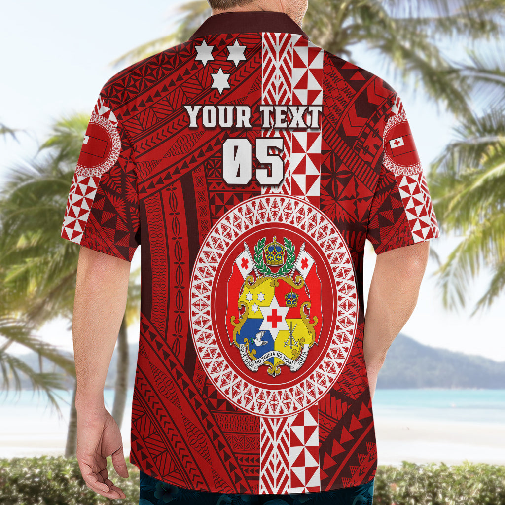 Custom Tonga Rugby Hawaiian Shirt World Cup 2023 Coat Of Arms Ngatu Pattern LT05 - Polynesian Pride