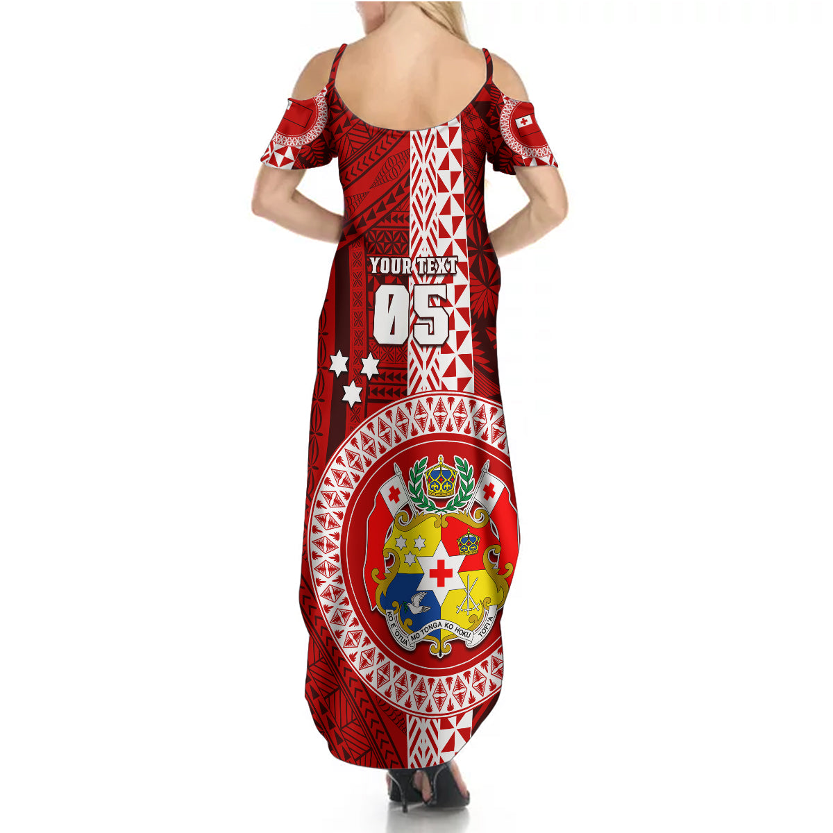 Custom Tonga Rugby Summer Maxi Dress World Cup 2023 Coat Of Arms Ngatu Pattern LT05 - Polynesian Pride