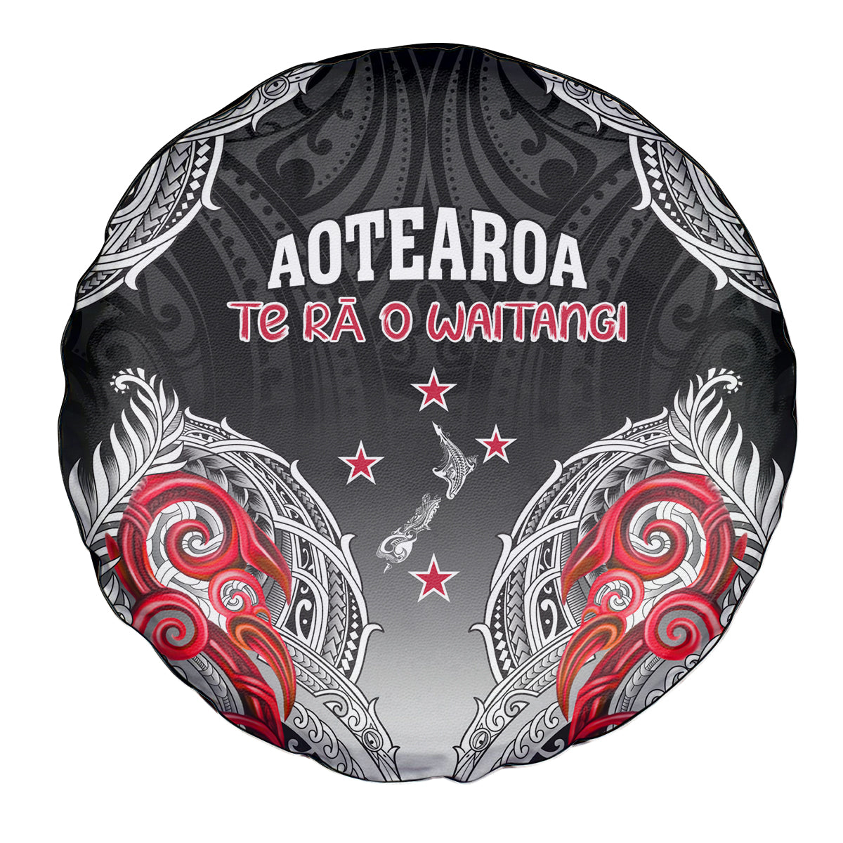 New Zealand Waitangi Day Spare Tire Cover Aotearoa Te Ra O Waitangi Manaia Maori Pattern LT05 - Polynesian Pride
