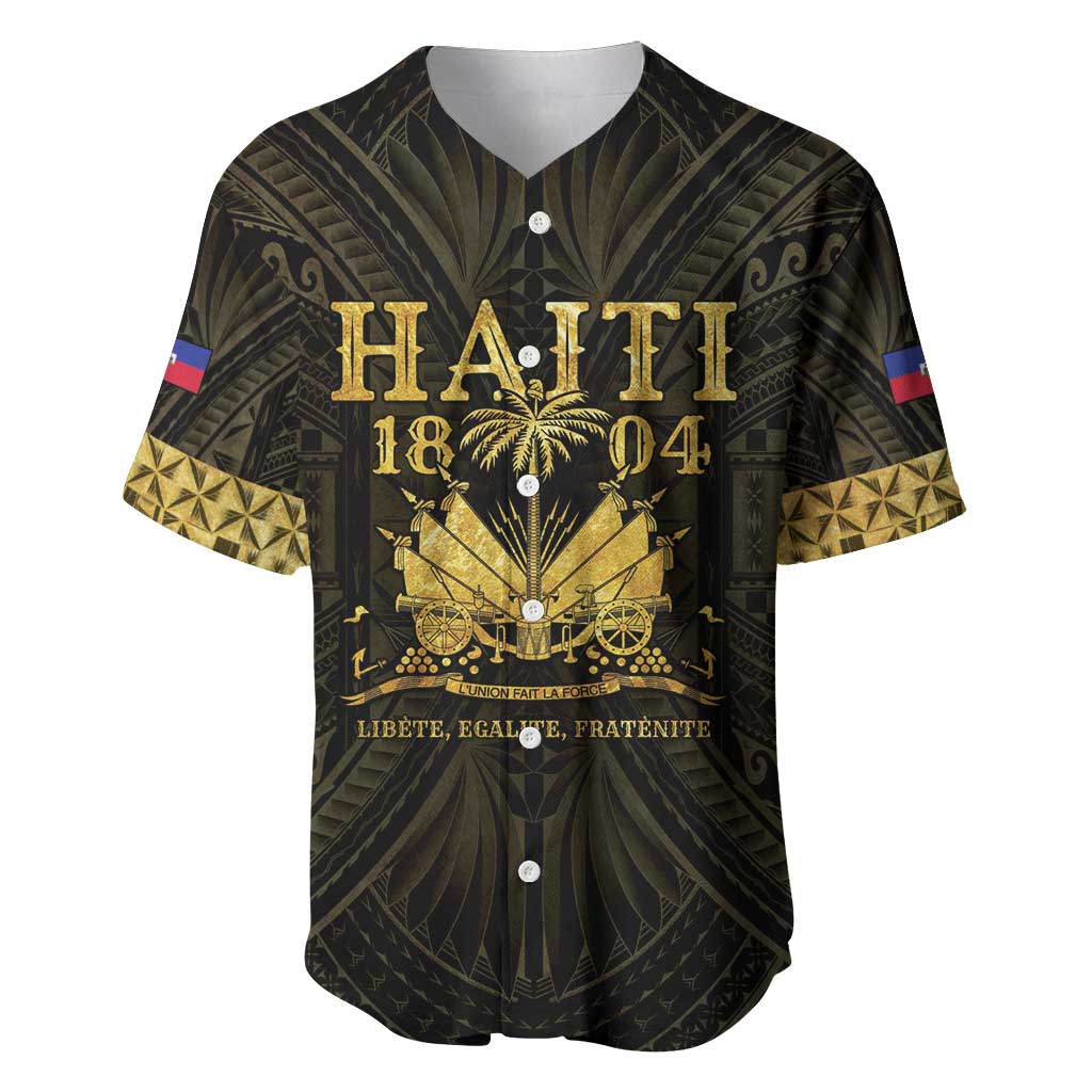 Haiti 1804 Baseball Jersey Polynesian Gold Neg Maron LT05 Gold - Polynesian Pride