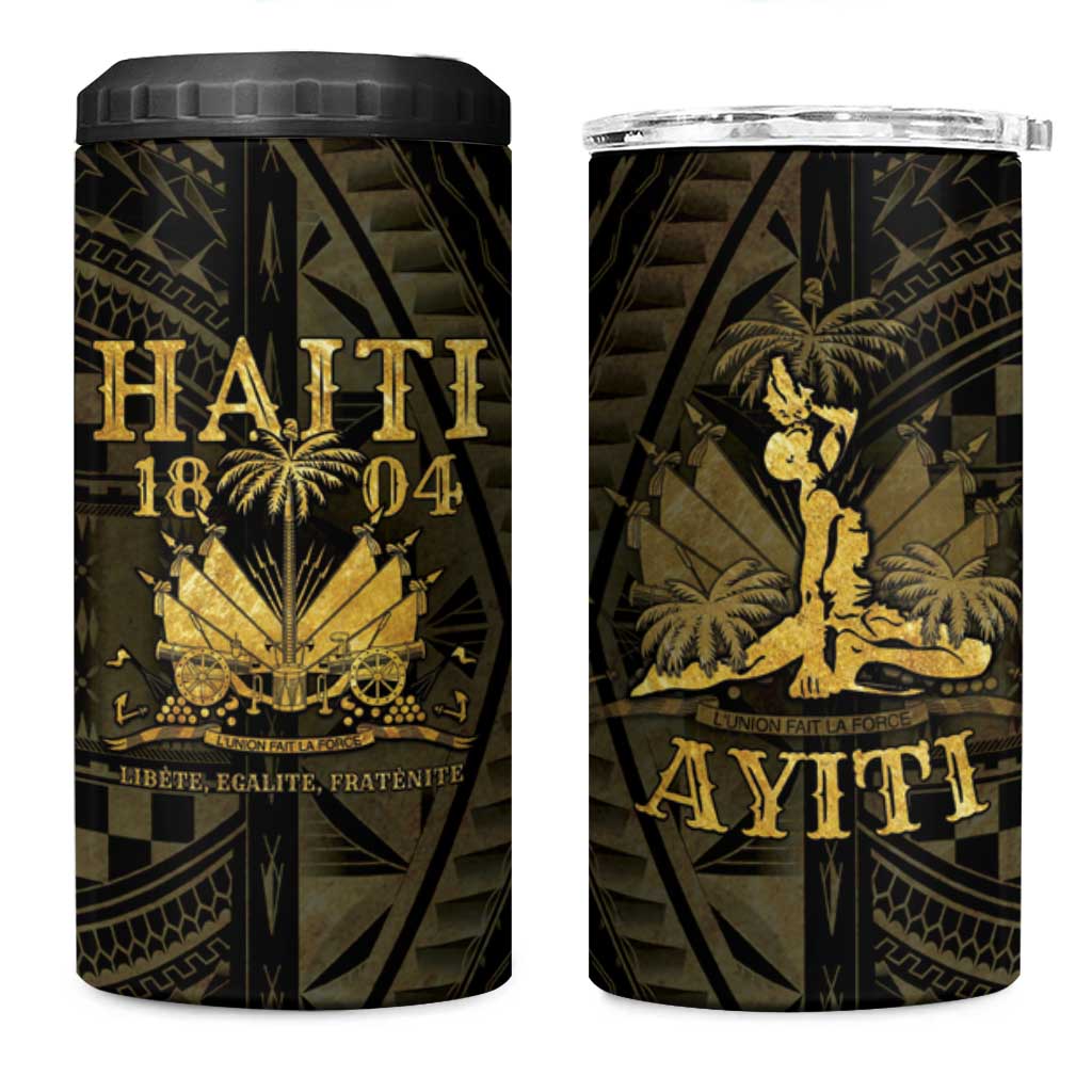 Haiti 1804 4 in 1 Can Cooler Tumbler Polynesian Gold Neg Maron
