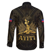 Haiti 1804 Family Matching Tank Maxi Dress and Hawaiian Shirt Polynesian Gold Neg Maron