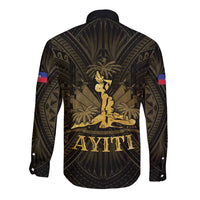 Haiti 1804 Long Sleeve Button Shirt Polynesian Gold Neg Maron